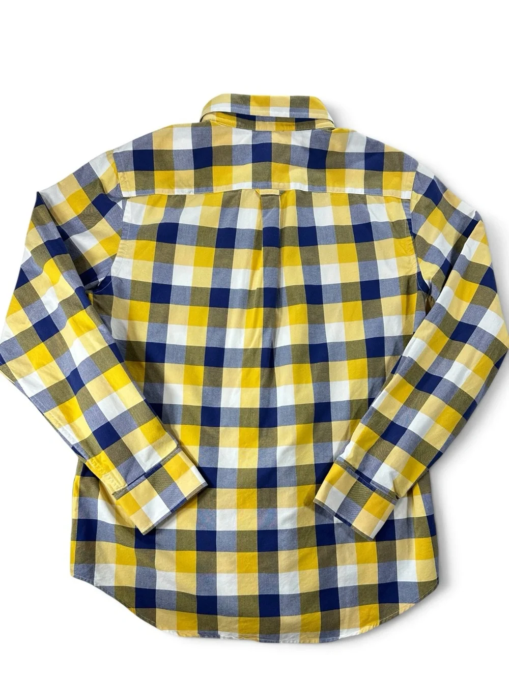 Men’s Banana Republic Yellow & Blue Checked Button-Down Shirt L